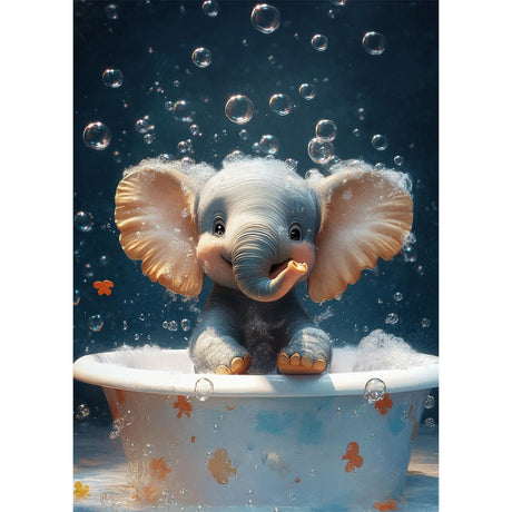 MAXBYE Cute Elephant Bathing Diamonds Painting Kits for Adults, Color Bubbles Diamond Art Kits for Adults, DIY 5D Full Round Drill Diamond Art Painting Gem Art Kits for Home Wall Decor 12x16inch MAXBYE
