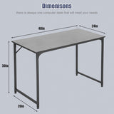Computer Desk Home Office Desk 48”W x 24”D Gaming Desk Corner Writing Black Large Student Art Modren Simple Style PC Wood and Metal Desk Workstation for Small Space, Black BestOffice