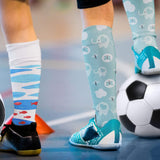 Coume 4 Pieces Sublimation Blank Socks Set, Including 2 Pieces Metal Straight Style Sock Jigs, 2 Pairs Sublimation Blank Socks for Heat Press Transfer Dye Sublimation Printing DIY Pattern Designs Coume