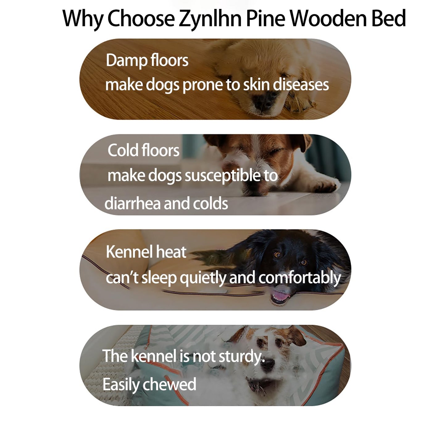 Zynlhn Newborn Photography Props Removable Kennel Rest Cot Solid Wood Board, Durable Anti Chew Medium and Small Dog Cat Handmade Portable Fence Bed Easy to Clean - WoodArtSupply