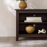 Walker Edison Wren Classic TV Console Entertainment Media Stand with Storage for Televisions up to 65 Inches, 58 Inch, Espresso Walker Edison