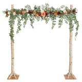 Ling's Moment 6.5FT Backdrop Floral Garland Artificial Wedding Arch Flowers Sage Green Decor, Orange Ceremony Reception Hanging Eucalyptus Rose Arbor Arrangement Outdoor Party Swag Home Decorations Ling's Moment