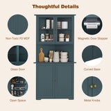 MUPATER Tall Corner Cabinet with Doors and Shelves, 71'' Free Standing Corner Hutch Cabinet Storage for Living Room, Bathroom, Kitchen with Countertop, White MUPATER