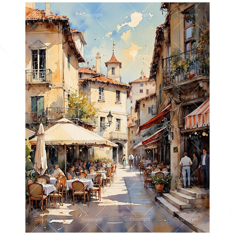 Cityscape Paint by Numbers Kit for Adults - DIY Sunny Café Street Scene Painting on Canvas 16x20 Inches, Acrylic Paint Set, Suitable for Beginners, Travel Art for Home Decoration or Gifts DecorFriday
