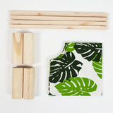 Patas Lague Cat and Dog Hammock Bed Small Dog Bed, Wooden Cat Elevated Cooling Outdoor Bed for All Seasons, Cat Beds for Indoor Cats, Cat Cots Furniture Pet Bed Puppy Bed(Monstera Leaf) Patas Lague