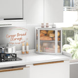 STDDRE Corner Bread Box Kitchen Countertop Extra Large Capacity Farmhouse Bread Box, Corner Countertop Storage, Double Layer Bread Holder (White, Extra Large) STDDRE