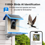 Smart Bird Feeder with Camera - Solar Powered Wireless Video Bird Cam Live 4MP 2.5K Full HD Two-Way Audio APP Control Instant Notification AI TREEBIRDY