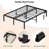 HOOBRO Queen Bed Frame with Smart LED Lights and Integrated Charging Station HOOBRO