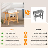 Bamboo Shower Bench for Inside Shower to Sit on,Waterproof Shower Stool for Shaving Legs,Spa Bathroom Shower Chair with Storage Shelf, Bathroom Bench Seat for Senior Adult Disabled Elderly LEJANEOYE
