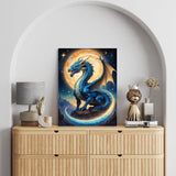 Ekuxom Dragon Diamond Art Kits for Adults, 5D Moonlight Diamond Painting Kits for Adults, DIY Full Round Drill Diamond Dot Gem Art for Craft Home Wall Decor Gift 12x16 inch Ekuxom