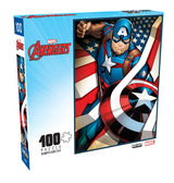 Buffalo Games - Marvel - Captain America: The First Avenger - 100 Piece Jigsaw Puzzle for Families -Challenging Puzzle Perfect for Game Nights - Finished Size is 15.00 x 11.00 Buffalo Games