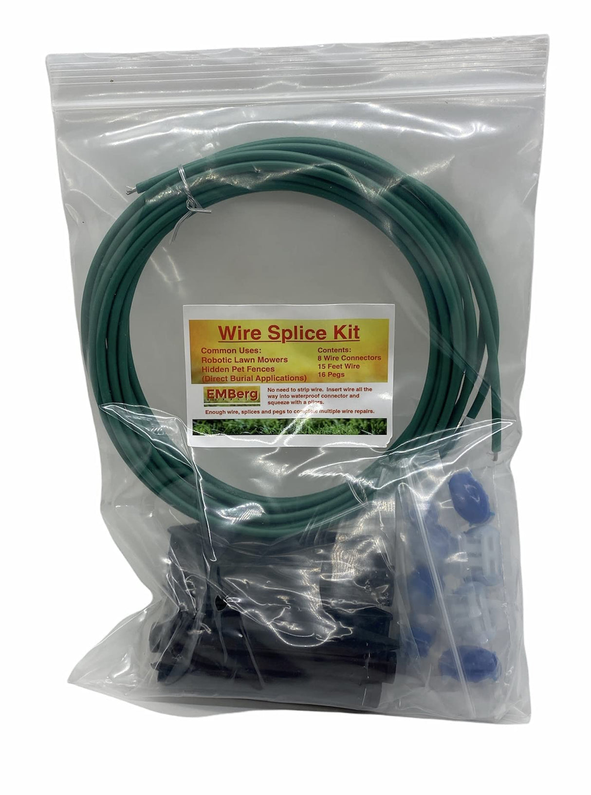 EMBerg Waterproof Wire Splice Kit for Wire Break Repair in Electric In-Ground Dog Fence Systems and Robot Lawn Mowers EMBergSupply
