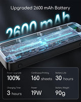 Portable Printers Wireless for Travel, Inkless Thermal Printer, Bluetooth Mobile Printer Support 8.5" X 11" Letter & A4 Size, Compatible with iPhone Android Laptop, Compact Printer for Home Car Office TATTMUSE