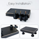 Delimux Farmhouse Wood Riser Decorative Pedestal Stand Rectangular Wood Tray Displays Decorations Rustic Home Bathroom Counter Wooden Riser (Black) Delimux