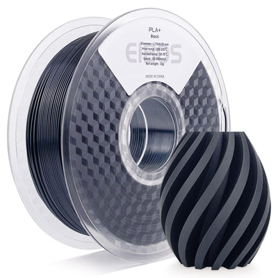 EIBOS PLA+ Filament 1.75mm 1KG Spool (2.2lbs) Spools, Neatly Wound 3D Printer Filament PLA Plus,Compatible with Most FDM 3D Printers, Black