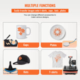VEVOR Heat Press Machine - 6 in 1 Combo Heat Press Sublimation Machine for DIY T-Shirts/Hats/Mugs/Heat Transfer Projects, 15x15 Multifunction Swing Away Heat Press with 360° Rotation(Color May Vary) VEVOR