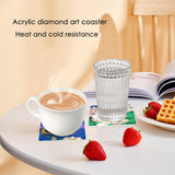 TDOOW Diamond Painting Coasters Kits, 8 Pcs Diamond Art Coasters with Holder, Crafts Kits for DIY Coasters, Diamond Art Kits for Adults-Square Lotus Pattern TDOOW