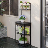 Homsorout Coffee Bar Station - Bakers Rack with Fabric Drawer, Microwave Oven Storage Stand, Bakers Rack for Coffee Stand Station, Home Kitchen Organizer, Black Homsorout