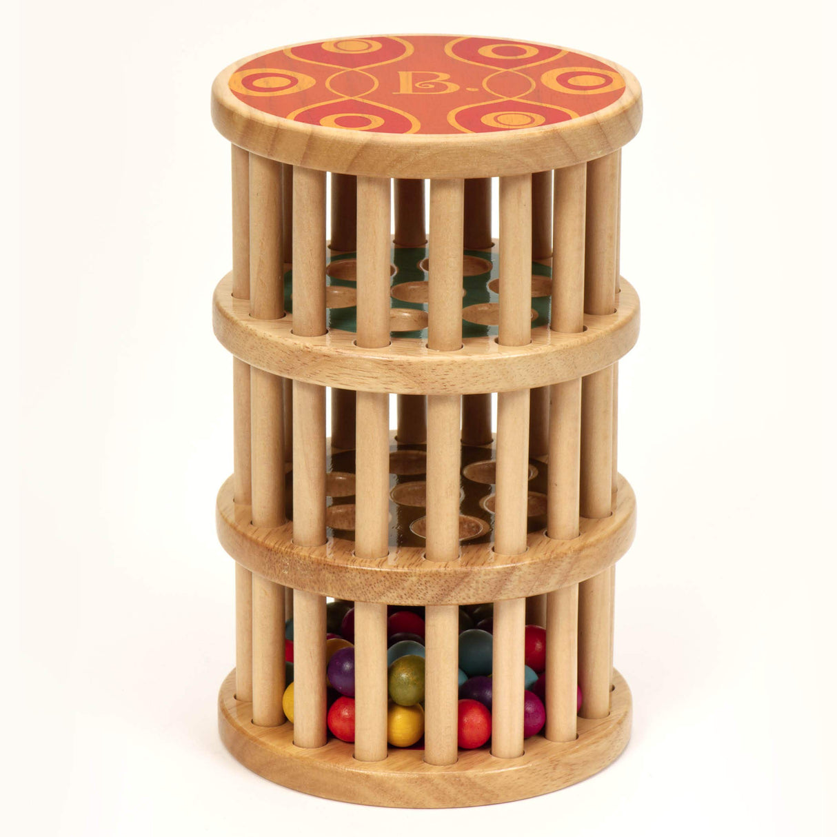 B. toys- A-Maze Rain Rush Dexterity Toy- Crawling Rolling Tower- Developmental Natural Wooden Rainmaker Toy- Toys for Toddlers B. toys