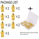 LUTER 24PCS Extruder Nozzles 3D Printer Nozzles for MK8 0.2mm, 0.3mm, 0.4mm, 0.5mm, 0.6mm, 0.8mm, 1.0mm with Free Storage Box for Makerbot Creality CR-10 Ender 3 5 LUTER