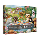 Funny Dog Puzzles for Adults, Dog Jigsaw Puzzle 1000 Piece, Picnic Puppy Food Puzzles (19.7 * 27.6 inches) IdeaBazar