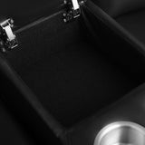 Large Massage Recliner Loveseat with Storage Console Lumbar Heating, PU Leather Reclining Sofa Chairs, Ergonomic Living Room Loveseat Chairs with 2 Cup Holders (Black) COSVALVE