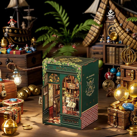 Cutefun Book Nook Kit - DIY Miniature House Kit for Bookshelf Decor, Book Nook Kits for Adults & Beginners, 3D Wooden Puzzle Dollhouse, Ideal Gift for Family and Friends (OWL Bookstore) Cutefun