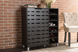 Baxton Studio Shirley Modern & Contemporary Wood 2-Door Shoe Cabinet with Open Shelves, Dark Brown Baxton Studio