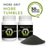 Polly Plastics Rock Tumbler Grit and Polish Refill Media Kit | 4-Steps Supplies for Tumbling and Polishing Stones | Professionals Adults and Kids | Polish 20lbs of Rocks (Bulk Stage 1 Refill) Polly Plastics