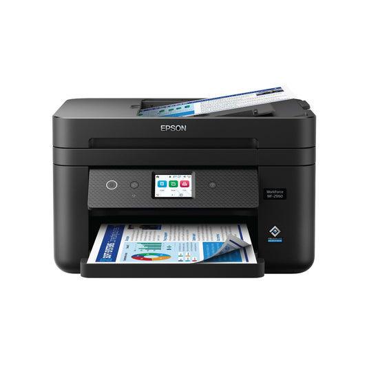 Epson Workforce WF-2960 Wireless All-in-One Printer with Scan, Copy, Fax, Auto Document Feeder, Automatic 2-Sided Printing, 2.4" Touchscreen Display, 150-Sheet Paper Tray and Ethernet,Black