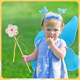 AUGSUN 43Pcs Princess Fairy Wands Kit, 20Pcs Wood Fairy Wands 20 Ribbons with 3 Sheets Gem Stickers Birthday Party Supplies Make Your Own DIY Crafts Art Magical Gifts AUGSUN