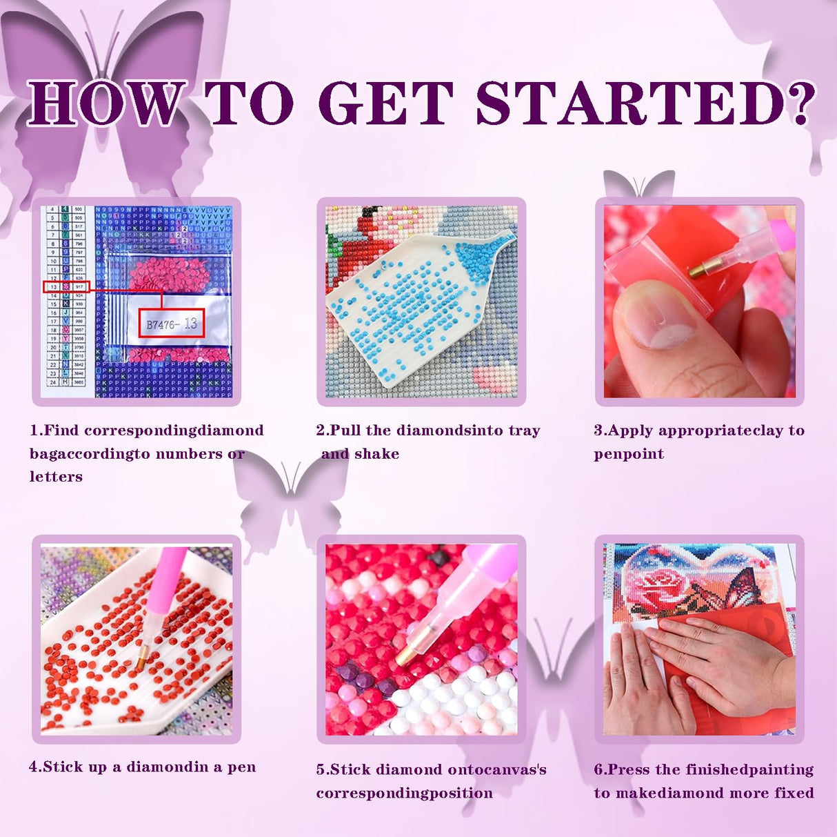 DOTZSO Butterfly Diaomnd Painting Kits for Adults DIY 5D Round Full Drill Butterfly Flowers Diamond Art Adult Diamond Painting Very Suitable for Home Leisure and Wall Decoration 11.8x15.7 (Inches) DOTZSO