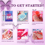 DOTZSO Butterfly Diaomnd Painting Kits for Adults DIY 5D Round Full Drill Butterfly Flowers Diamond Art Adult Diamond Painting Very Suitable for Home Leisure and Wall Decoration 11.8x15.7 (Inches) DOTZSO