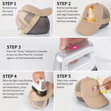 UOKRR Hat Press, Mini Hat Heat Press Machine for Caps & Patches, Portable Handheld Cap Easy Press Machine with 3 Heating Levels, Auto-Off & 6.3"x3.3" Curved Heating Plate UOKRR
