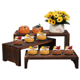 Infankey 3 Tier Cupcake Stand & Wood Display Risers,for Food Desserts Stand Perfume Organizer Funko POP Collections, Display Stand for Organizer and Decoration Infankey