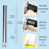 WILLBBQ 304 Stainless Steel 13.2" Long Flat Barbecue Skewers,20PCS/40PCS BBQ Kebab Skewers with Portable Metal Storage Tube,Reusable for Grilling Barbecue Kitchen Party and Outdoor Cooking (40PCS) WILLBBQ