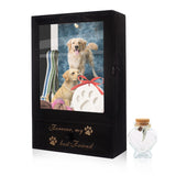 Dmnnlp Dog Memorial Shadow Box, 13.4" Pet Ashes Keepsake with Remembrance Bottle, Wall-Mountable Display Case for Dog/Cat Loss Sympathy Gifts Dmnnlp
