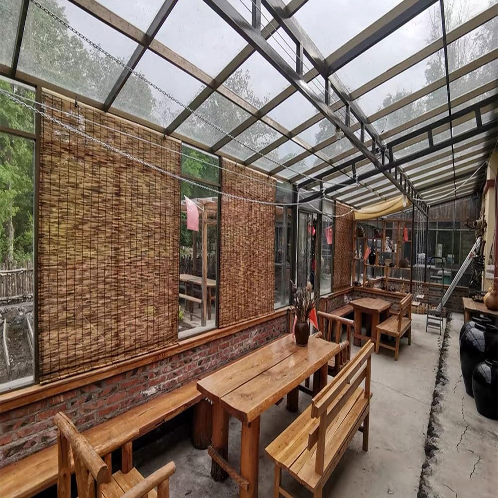 Bamboo Shades for Windows 70% Blackout Shades Blinds 10'' 20'' 26'' 28'' 30'' 34'' 36'' 38'' 42'' 48'' 54'' 60'' 72'' Width Bamboo Blinds Roller Shades for Patio Garden Balcony Cordless (Size : W60x7 Generic