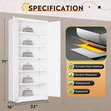 DEVAISE Garage Storage Cabinet, Metal Storage Cabinet with 2 Doors and 5 Adjustable Shelves, 71'' Lockable Steel File Cabinet, White Storage Cabinet for Home, Office, Garage, Shool, Gym DEVAISE