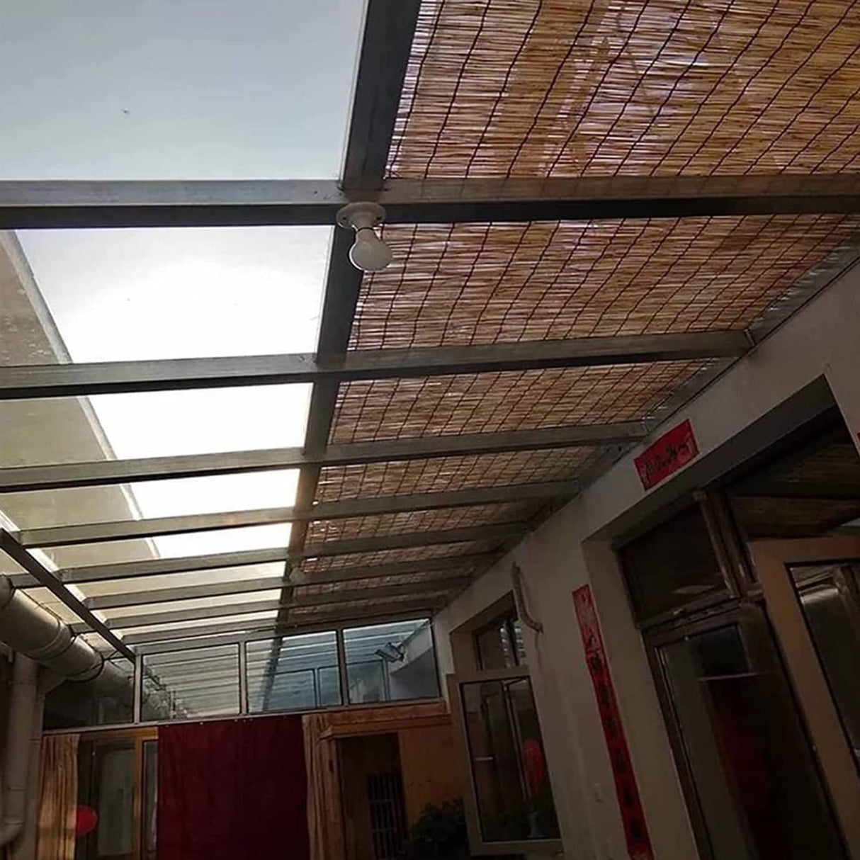 Bamboo Reed Fencing,Decorative Fences, Backyard Reed Fence Rolls 2 ft 3 ft 4 ft 5 ft high, Outdoor Privacy Screen Curtain for Room Porch Pool roof Wall Weatherproof (Size : 91x400CM(3x13ft)) Bcofo