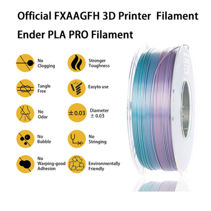 FXAAGFH 1KG 3D Printer Filament 1.75 mm Rainbow Color, Shining 3 D Print PLA Printing Filament +/-0.03mm, 2.2lbs Silk PLA - WoodArtSupply