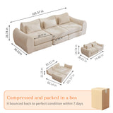 MAXMAXX 102" Cloud Sofa, 4-in-1 Folding Sofa Bed, Floor-Standing Boneless Couch, Futon Sofa Bed for Living Room, Bedroom and Entertainment Room (Beige) MAXMXX