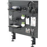 VIVO Steel Clamp-on Desk Pegboard, 30 x 24 inch Privacy Panel, Magnetic Peg Board, Office Accessory Organizer, Above or Below Desk Placement, Black, PP-DK30B-1 VIVO