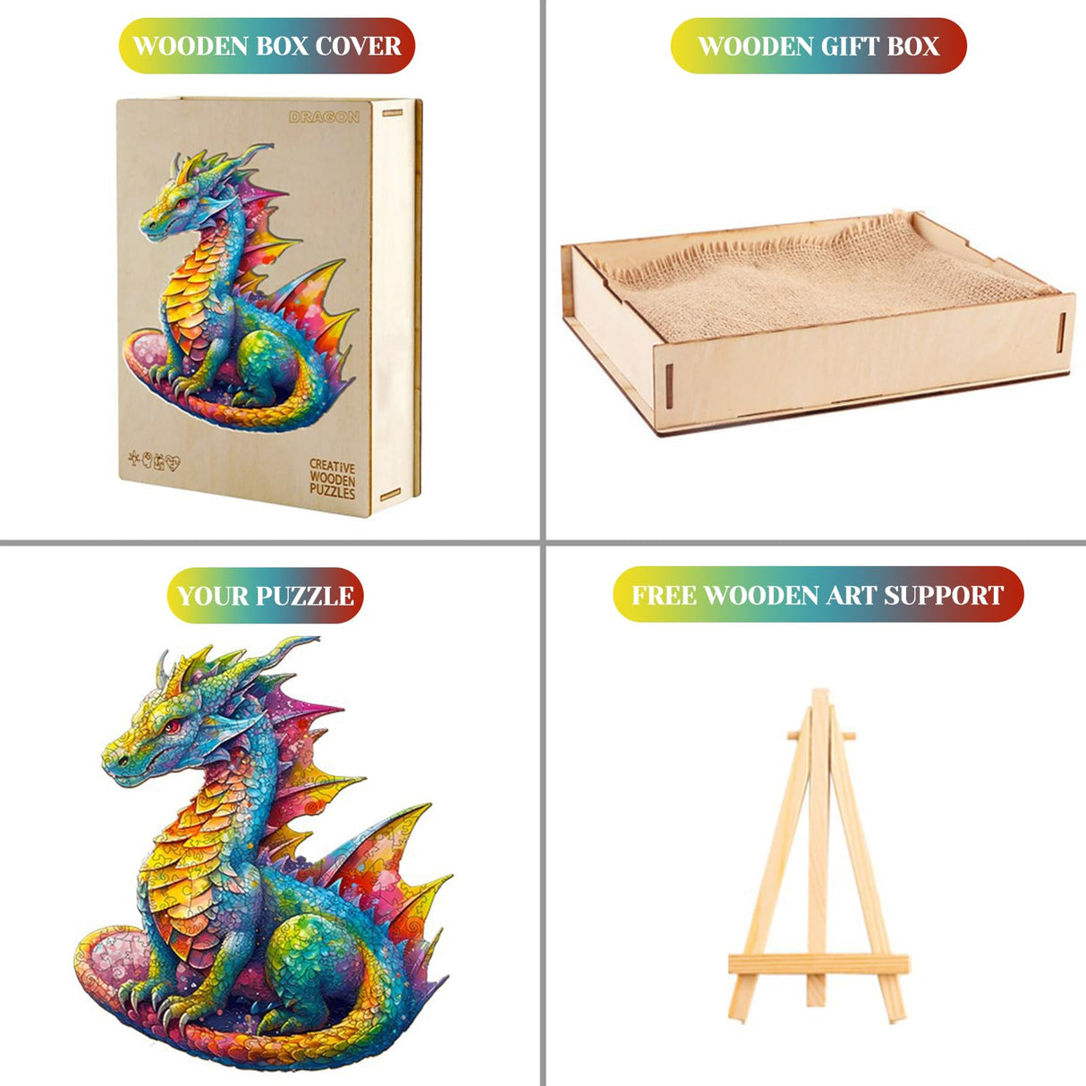 KAAYEE Wooden Jigsaw Puzzles-Wooden Puzzle Adult Unique Shape Advanced Dragon Wooden Jigsaw Puzzle for Adult, Family Puzzles 12.2 * 10.5in 200pcs KAAYEE