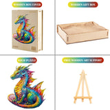 KAAYEE Wooden Jigsaw Puzzles-Wooden Puzzle Adult Unique Shape Advanced Dragon Wooden Jigsaw Puzzle for Adult, Family Puzzles 12.2 * 10.5in 200pcs KAAYEE