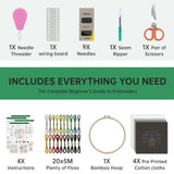 CYANFOUR 4 Stage Beginners Embroidery Kit for Adults, Easy to Learn 38 Different Stitches from Instruction & Video, Needlepoint Kits for Adults with Stamped Embroidery Patterns CYANFOUR