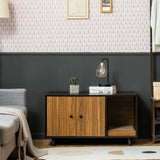 Tangkula Cat Litter Box Enclosure, Cat Washroom W/Divider, Scratching Pad, Metal Leg, Enclosed Cat Box Cabinet Pet House W/Double Doors, Litter Box Furniture Hidden for Large Cat (Walnut & Black) Tangkula