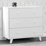 Delta Children Ava 3 Drawer Dresser with Changing Top and Interlocking Drawers - Greenguard Gold Certified, White Delta Children
