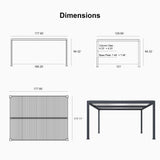 PURPLE LEAF 11' x 15' Adjustable Louvered Pergola with Drainage System Aluminum Outdoor Pergola with White Sun Shade Roof Hardtop Gazebo Metal Patio for Deck Backyard Garden PURPLE LEAF