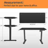 Legooin Electric Standing Desk, 48'' X 24'' Adjustable Height Stand Up Desk with Charging Station, 2 USB Ports, 3 Power Outlets, 27''-46'' Lifting Range Adjustable Desk(Black) Legooin